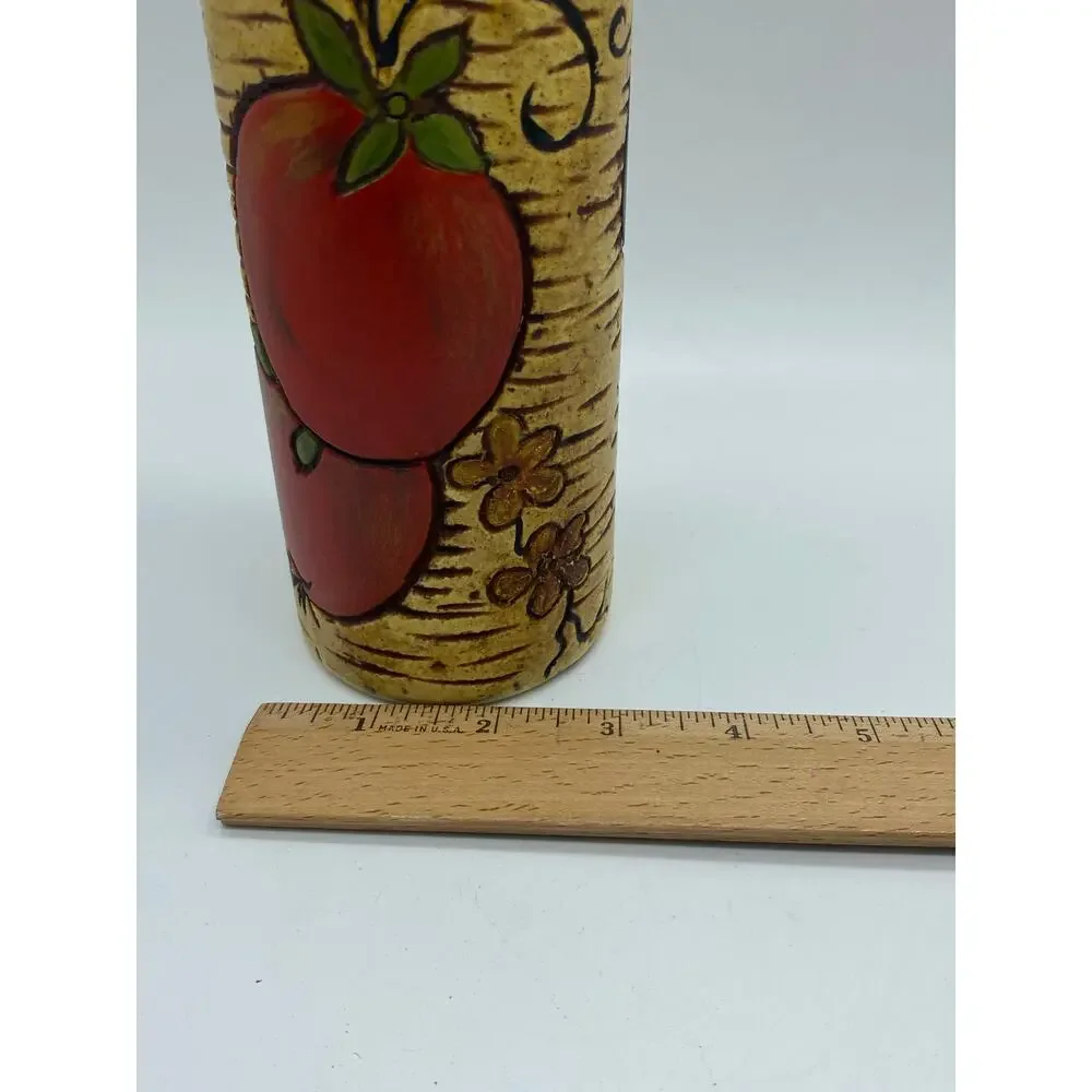 MCM studio pottery 9”‎ Vase fruit and Vegetable signed